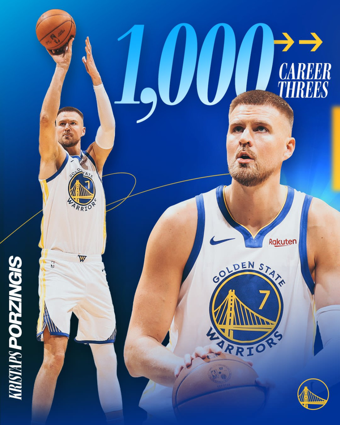 波尔津吉斯生涯千记三分里程碑达成 勇士客场挑